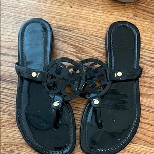 Tory Burch Black Patent Sandals